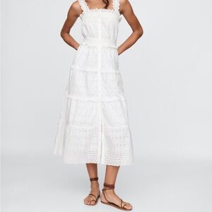 GAP DOEN Elegant White Eyelet Dress S New With tag